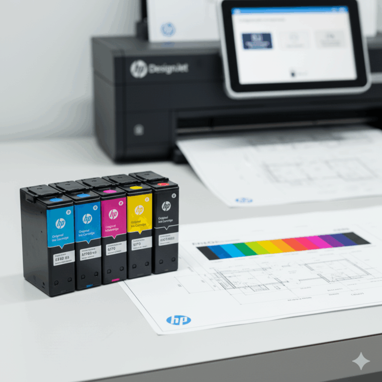 tinta plotter sobre a mesa