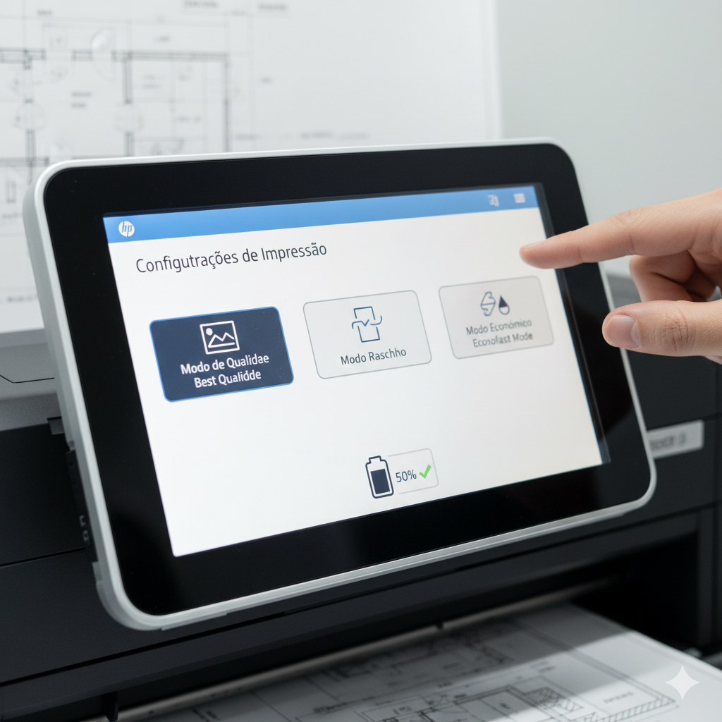 tela de uma impressora plotter